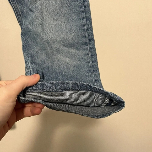 Reformation Liza Ultra High Rise Straight Organic Cotton Jeans in Blue‎ Malta 24 - Picture 4 of 10